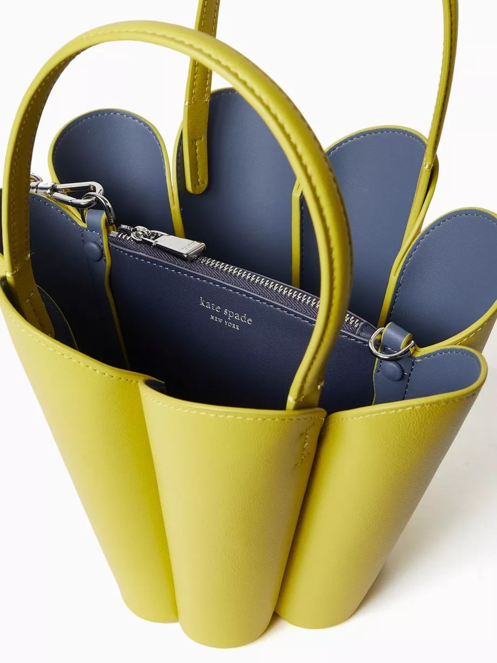 ♠️Kate Spade NY The Spade Flower Leather Bucket Bag, Lime Slice KN094 NEW NWT - Picture 5 of 9